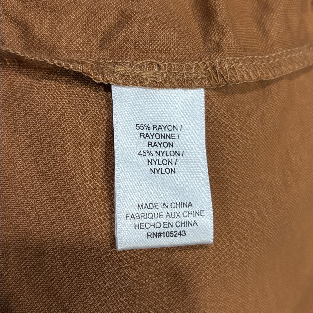 Studio B by Bobeau Women’s‎ Camel Brown SS V-Neck Boxy T-Shirt SZ Medium - Picture 7 of 7